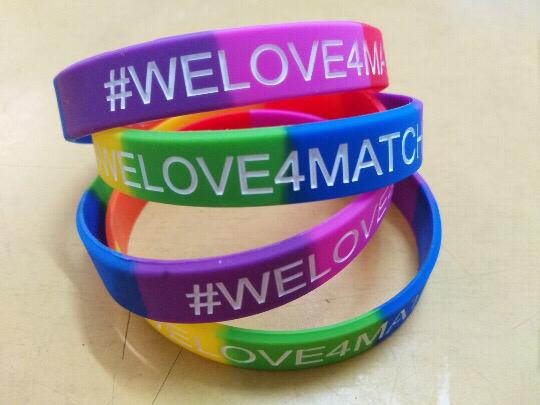 Met het #welove4match bandje maakt het niet uit wie je bent of wat je geaardheid is, liefde kent geen labels!