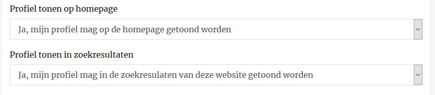 account niet zichtbaar maken